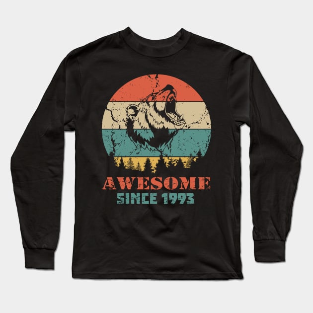 Awesome Since 1993 Year Old School Style Gift Women Men Kid Long Sleeve T-Shirt by SmileSmith